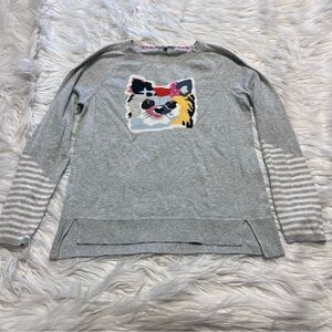 Lisa Todd Gray Sweater with Dog Graphic